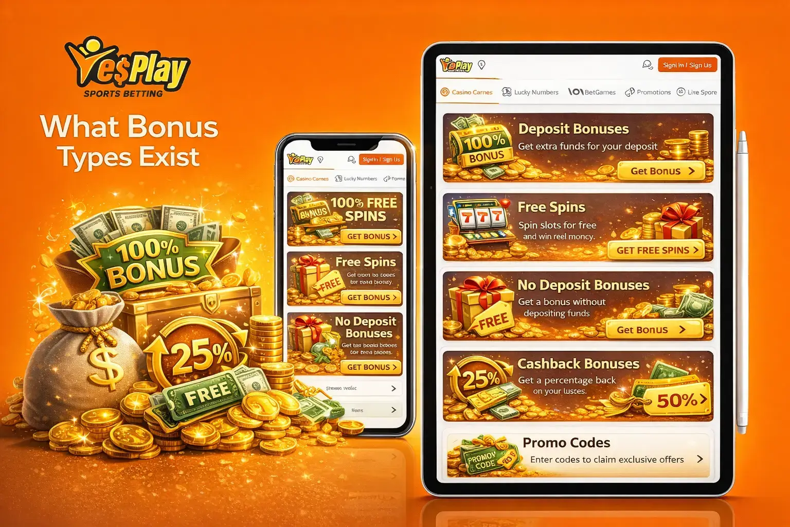 YesPlay Bonus Types – Welcome Bonuses, Free Spins, and Promotions